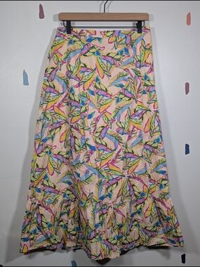 RACHEL Rachel Roy Pink Leaf-Print Maxi Skirt